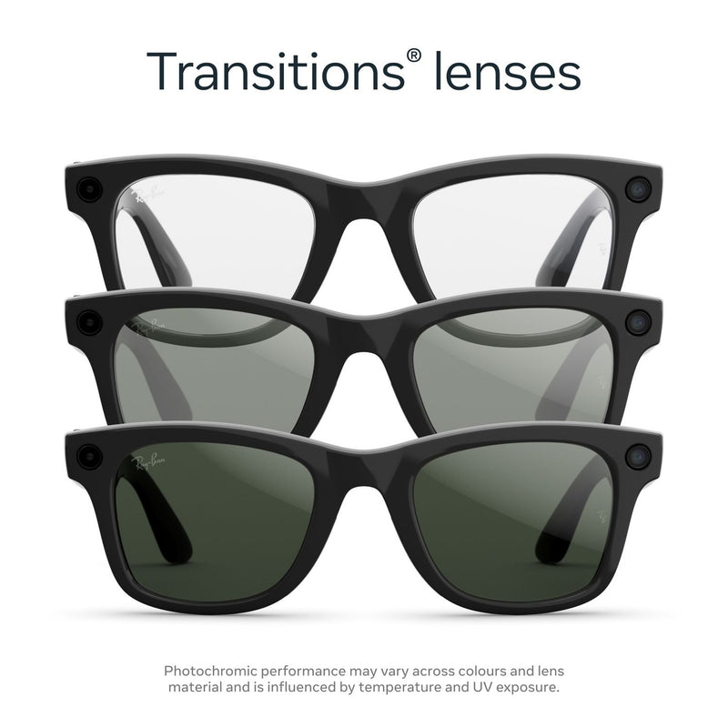Ray-Ban Meta Wayfarer Gen 2 glasses black transitions green (British brand)