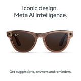 Ray-Ban Meta Skyler Gen 2 smart glasses shiny transparent peach transitions brown, imported from the UK