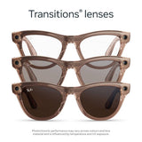 Ray-Ban Meta Skyler Gen 2 smart glasses shiny transparent peach transitions brown, imported from the UK