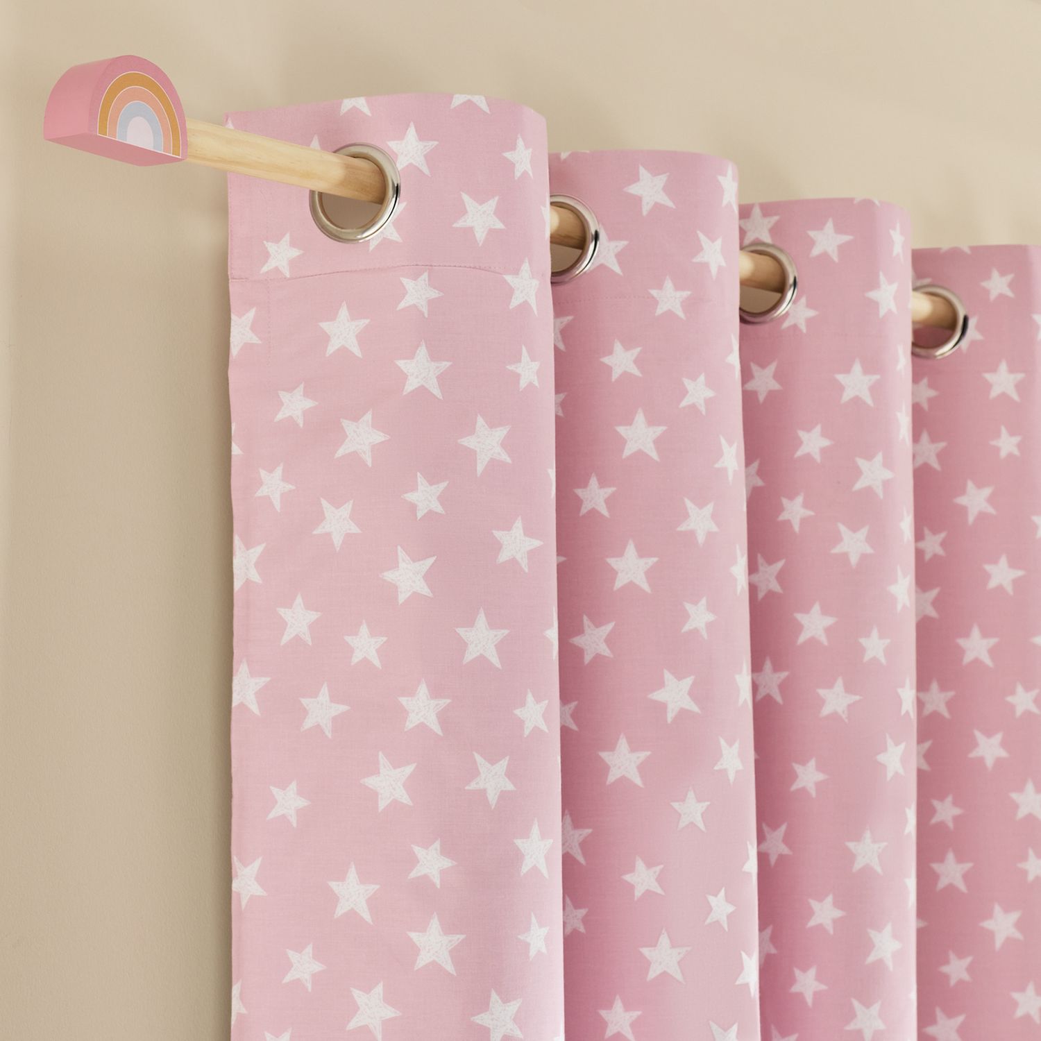 Argos Home Kids Blackout Star Eyelet Curtains - Pink - 168x183cm
