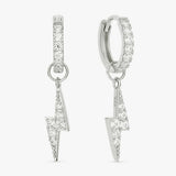 Revere sterling silver lightning bolt huggies earrings 18mm, imported from the UK