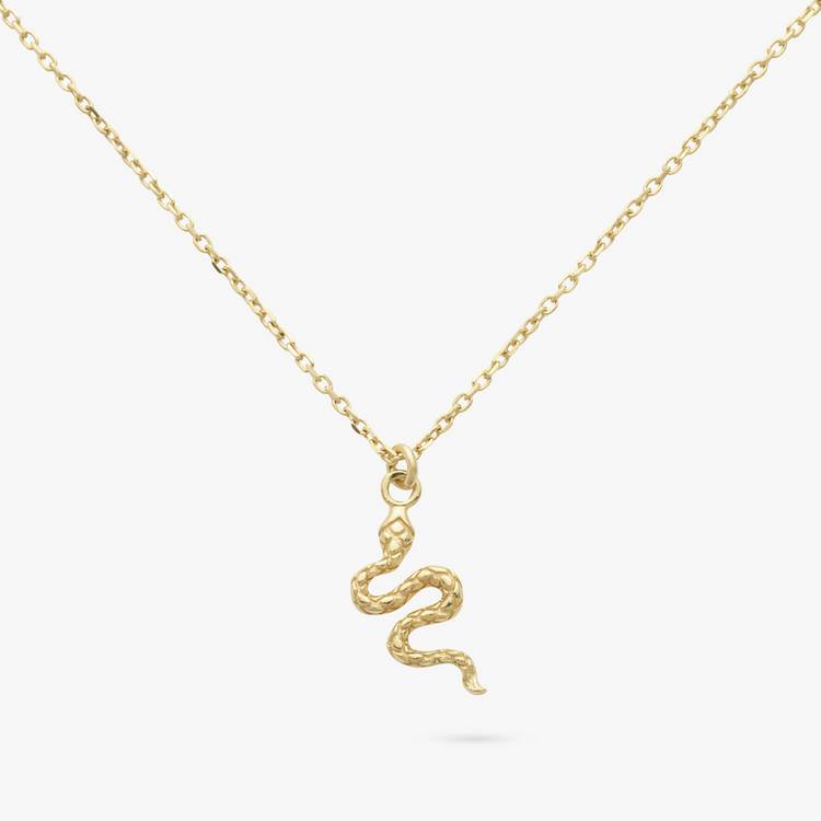 Revere 9ct gold plated snake pendant necklace 18in - British product