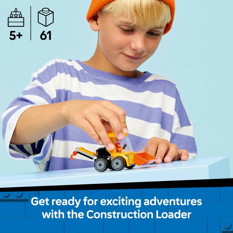 LEGO City construction loader toy with junior minifigure, UK version