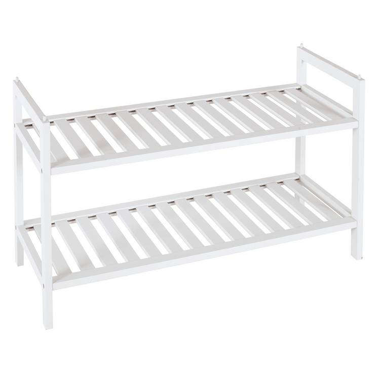 Habitat bamboo shoe rack 2 shelf white (British brand)