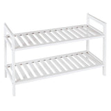 Habitat bamboo shoe rack 2 shelf white (British brand)