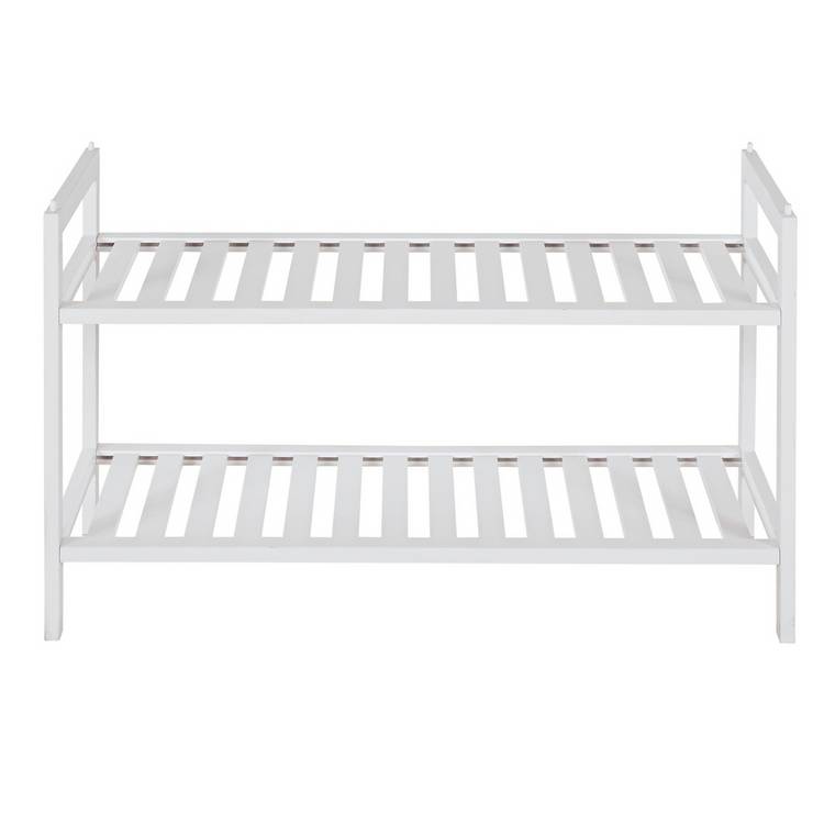 Habitat bamboo shoe rack 2 shelf white (British brand)