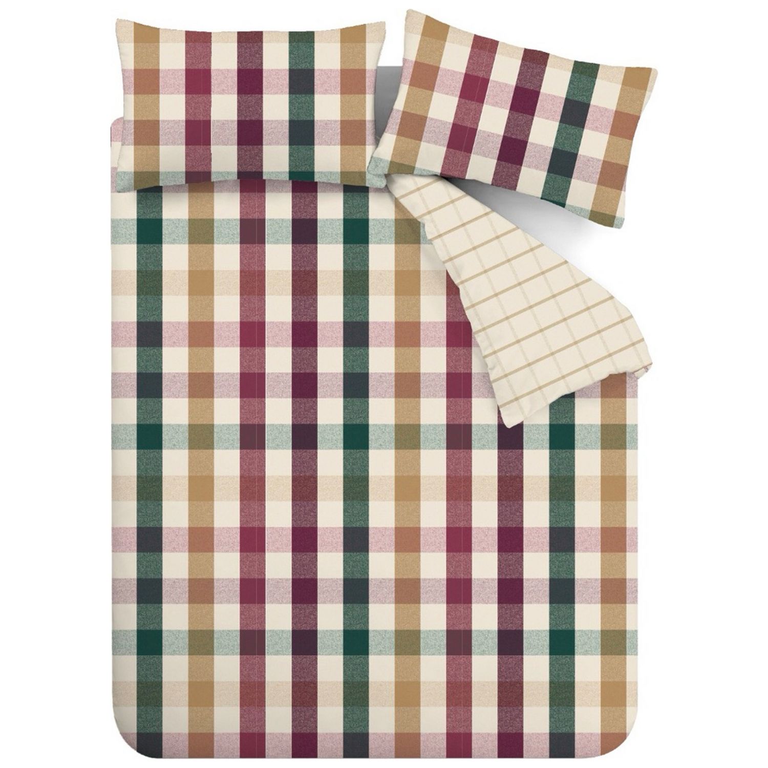Catherine Lansfield autumn check bedding set double, imported from the UK