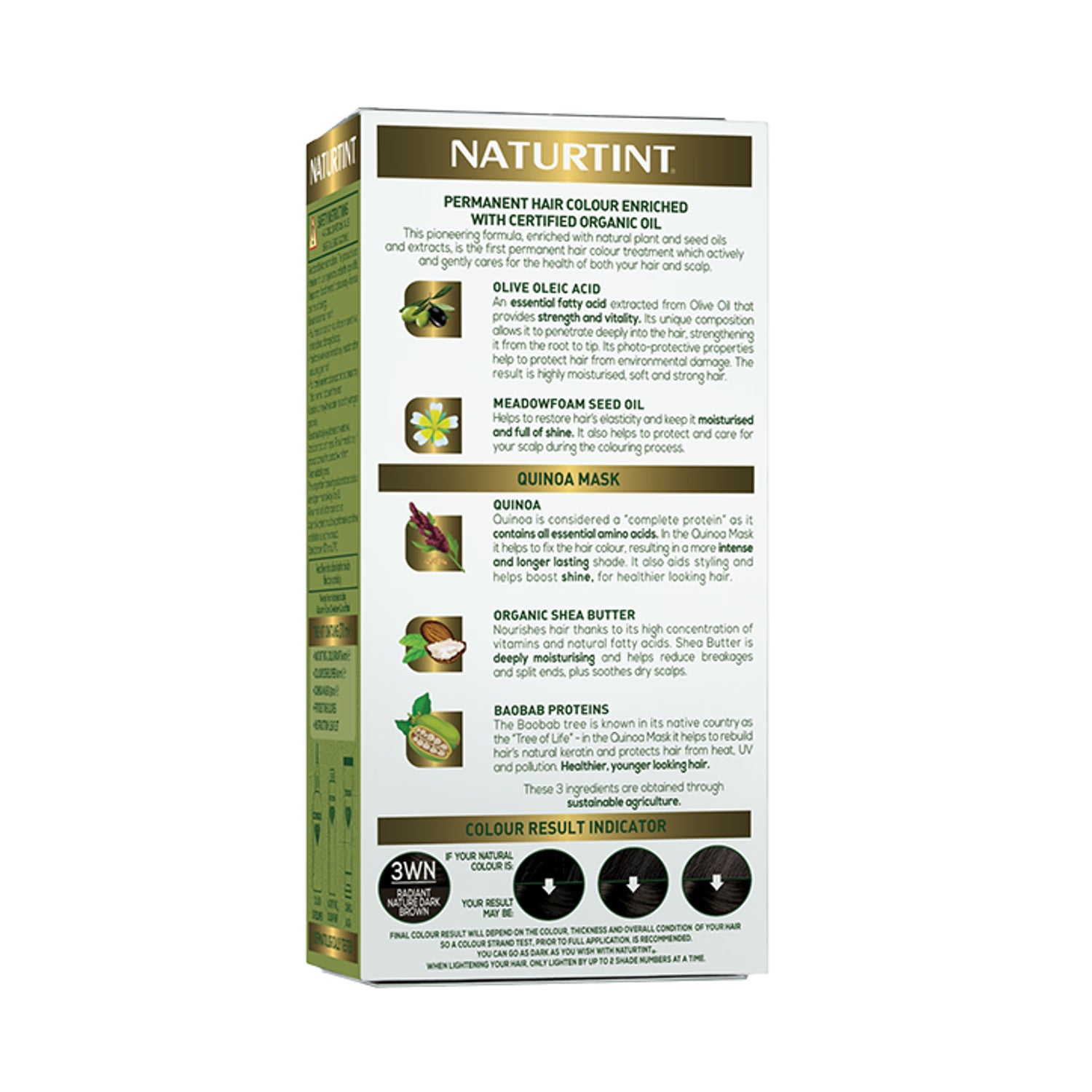 Naturtint hair colour gel 3WN dark brown - British product