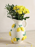 Widdop white ceramic jug vase with lemons, UK version