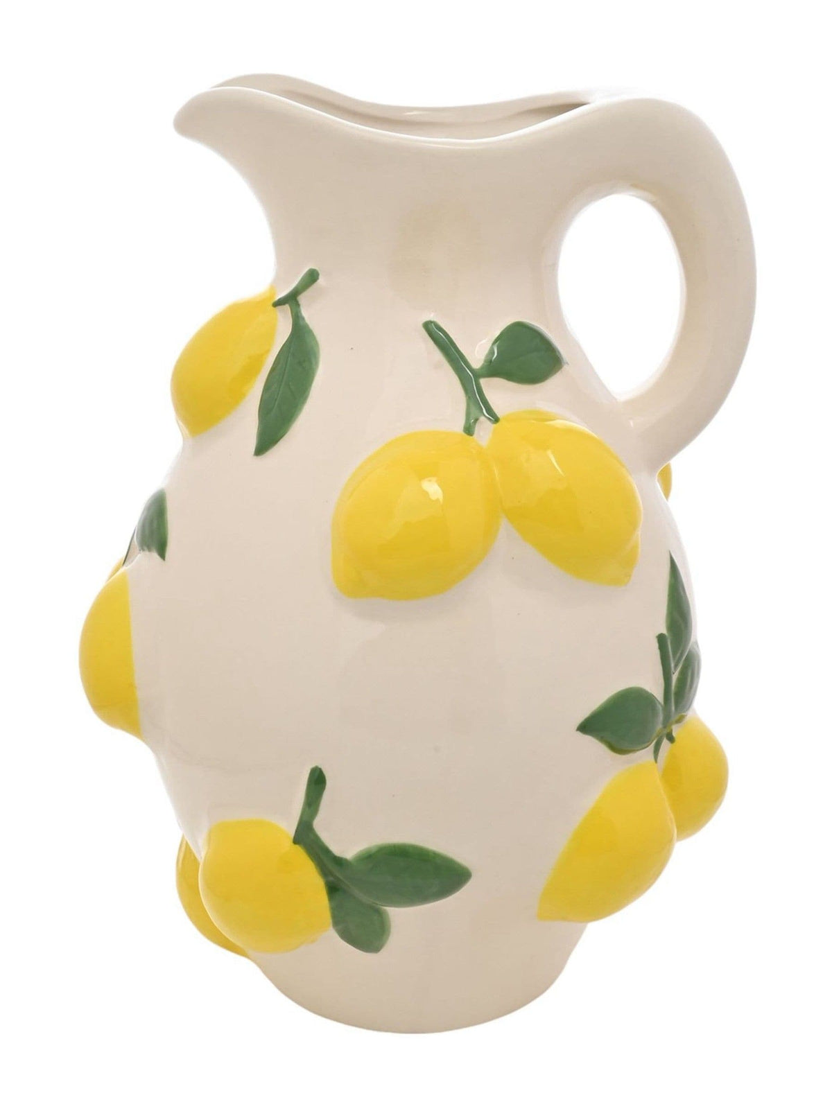 Widdop white ceramic jug vase with lemons, UK version