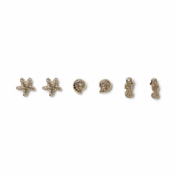 Flitzy Kids sealife stud earrings pack 5mm, UK version