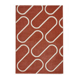 Catherine Lansfield linear curve terracotta rug 80x150cm, imported from the UK