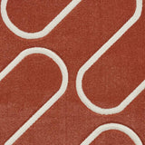 Catherine Lansfield linear curve terracotta rug 80x150cm, imported from the UK