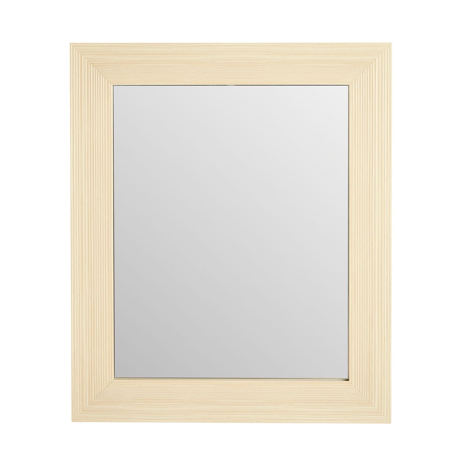 Argos Home ribbed light wood wall mirror 62x52cm, imported from the UK