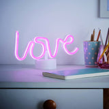 Glow neon effect love kids table lamp white (British brand)
