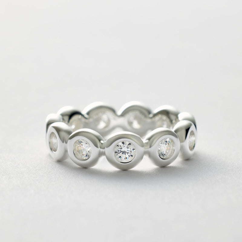 Revere Sterling Silver Cubic Zirconia Eternity Ring Medium