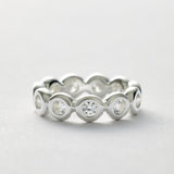 Revere Sterling Silver Cubic Zirconia Eternity Ring Medium