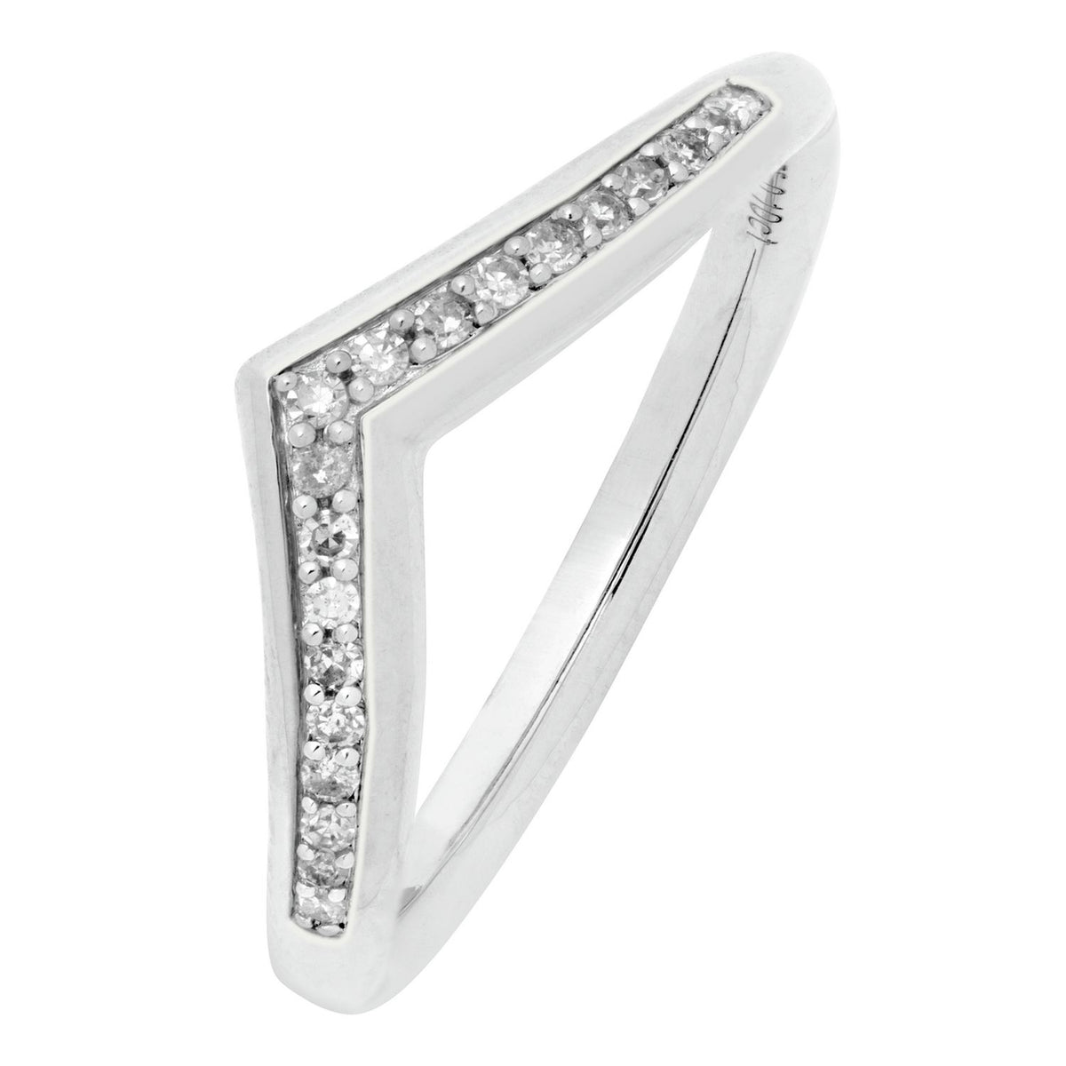 Revere 9ct White Gold 0.10ct Diamond Wedding Ring - M