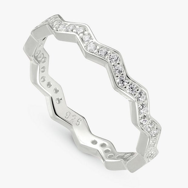 Revere sterling silver zig zag ring medium, UK version