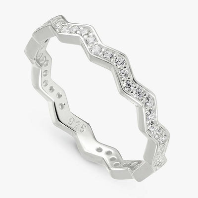 Argos Revere Sterling Silver Zig Zag Band Ring - Medium- Buy online at McGrocer