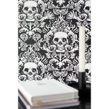 NU Fieri Black self-adhesive wallpaper roll, UK version