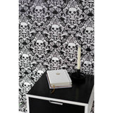 NU Fieri Black self-adhesive wallpaper roll, UK version