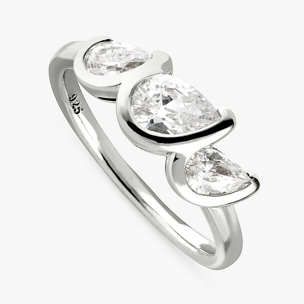 Revere sterling silver trilogy ring large, imported from the UK
