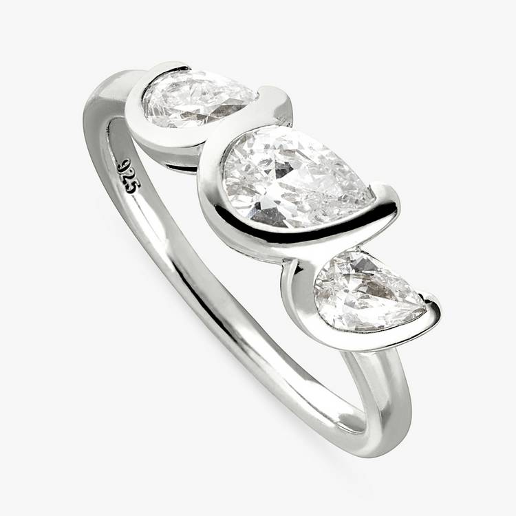 Revere sterling silver trilogy ring large, imported from the UK