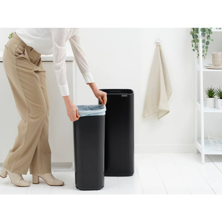 Brabantia Bo Touch Bin in Matt Black, 30 Litre - British product