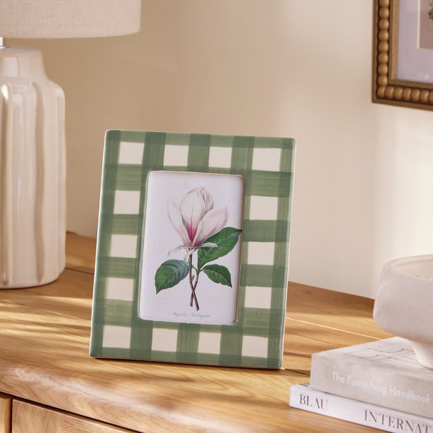 Argos Home green gingham picture frame 4x6 - British product