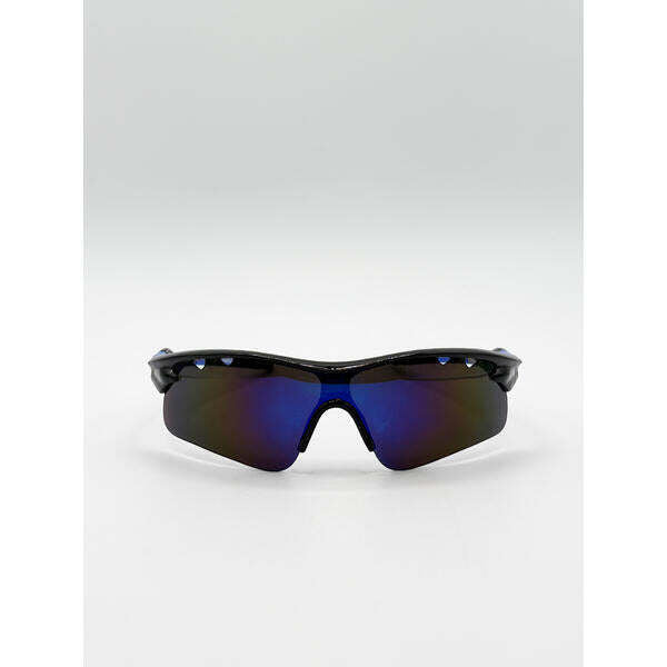 SVNX outdoor sport racer sunglasses in multi blue, imported from the UK