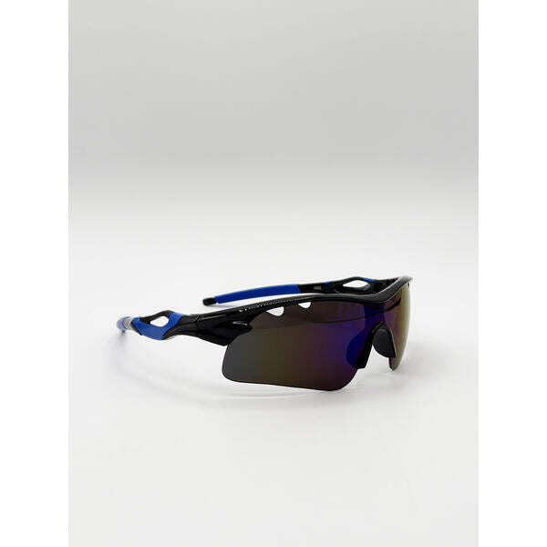 SVNX outdoor sport racer sunglasses in multi blue, imported from the UK