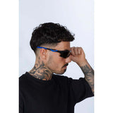 SVNX outdoor sport racer sunglasses in multi blue, imported from the UK