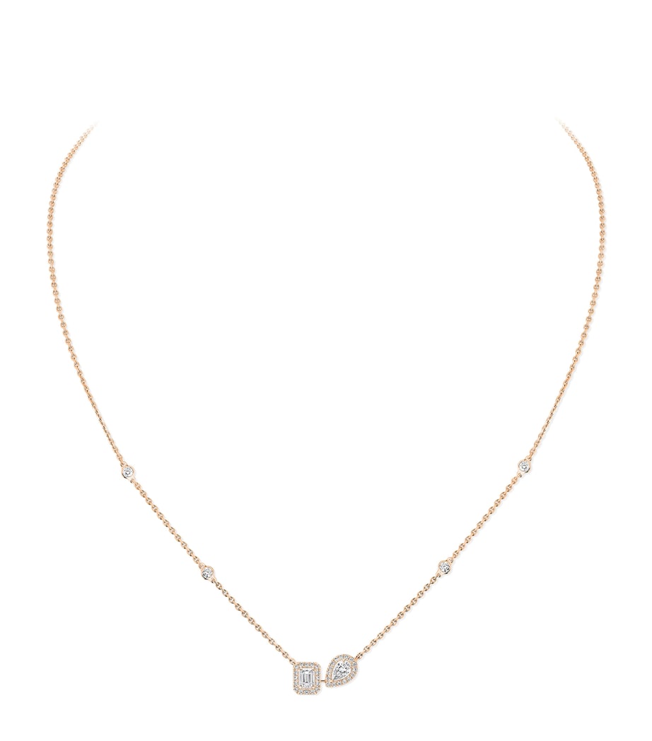 Collier Messika My Twin en or rose et diamants 0,30ct, importé du Royaume-Uni