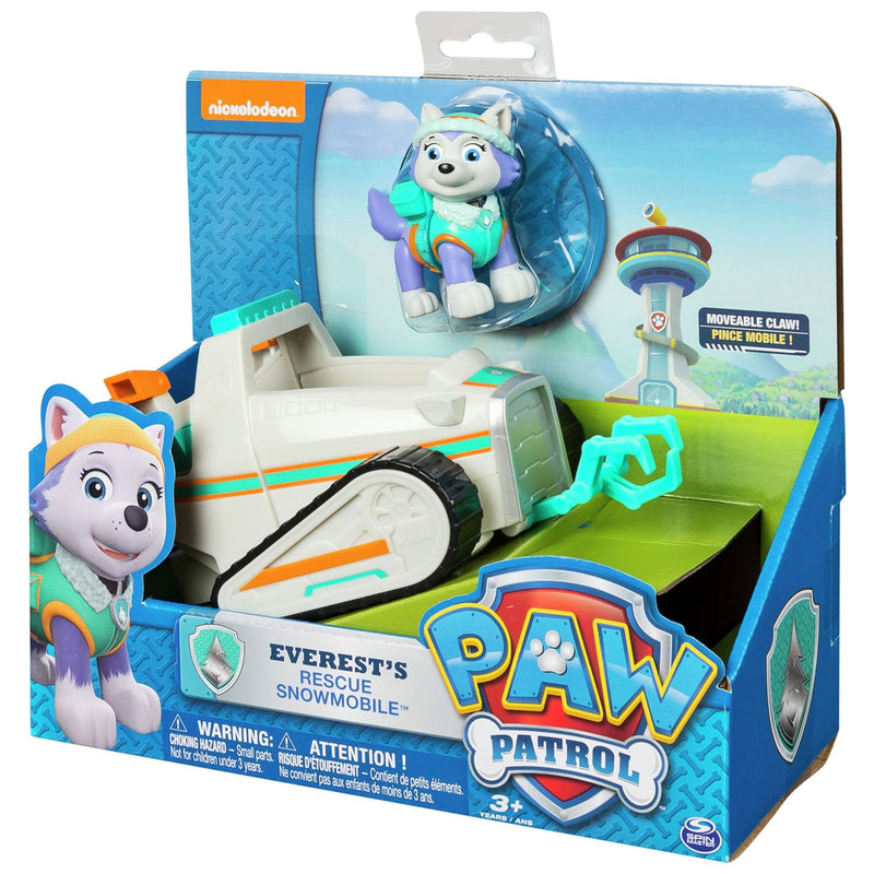 PAW Patrol Everest Snowmobile toy with moving claws, imported from the UK