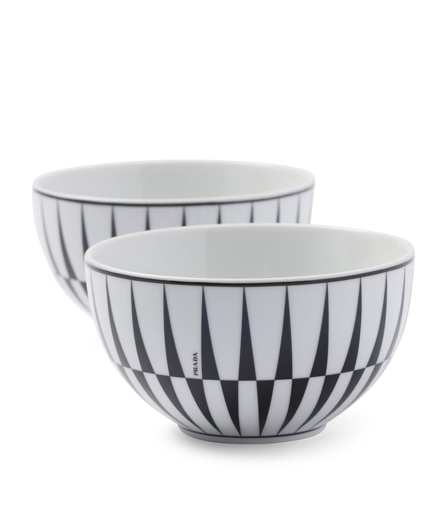 Prada Stripes cereal bowls set of 2 12cm, imported from the UK