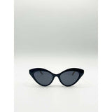 SVNX cat-eye sunglasses black with gold metal, imported from the UK