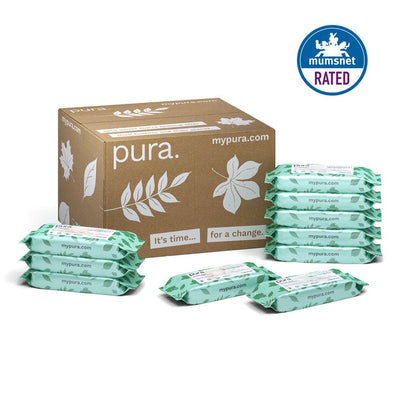 Pura 100 Plastic Free Biologisch abbaubare Baby Wipes 10 x 70 Packung 700 Wipes