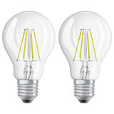 Osram 4W filament LED classic glass bulb twin pack, UK version