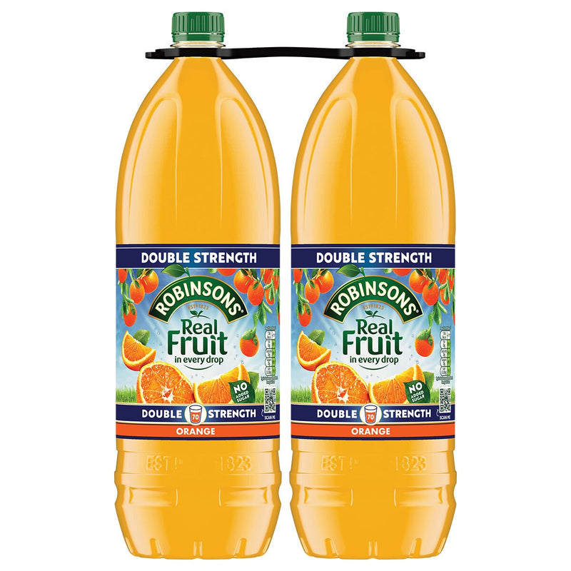 Double Strength Orange Fruit Squash No Added Sugar 2 x 1.75L