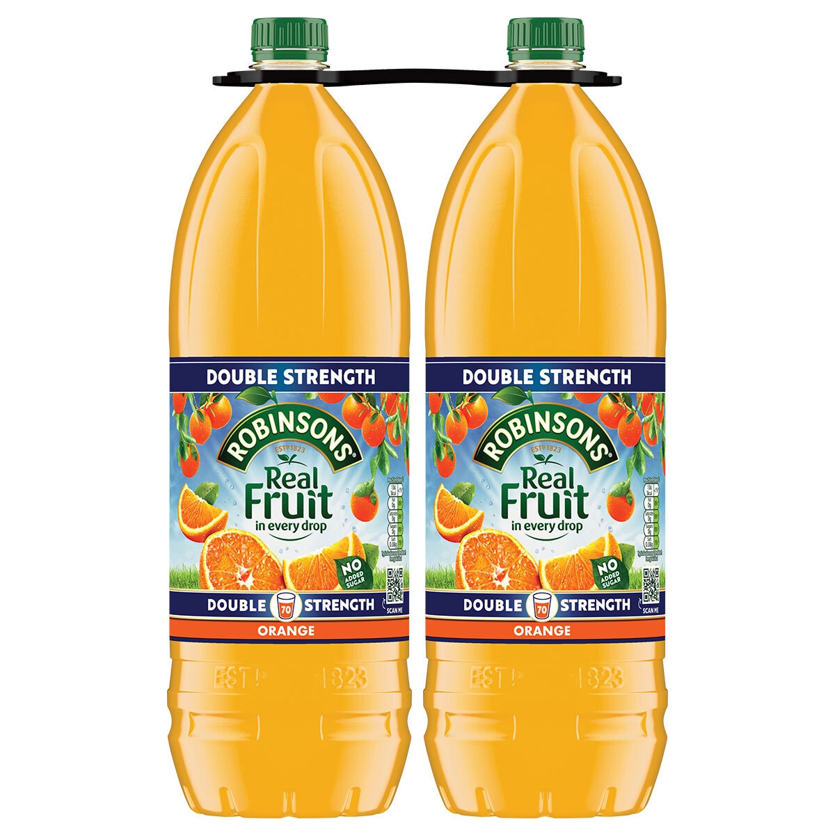 Double Strength Orange Fruit Squash No Added Sugar 2 x 1.75L