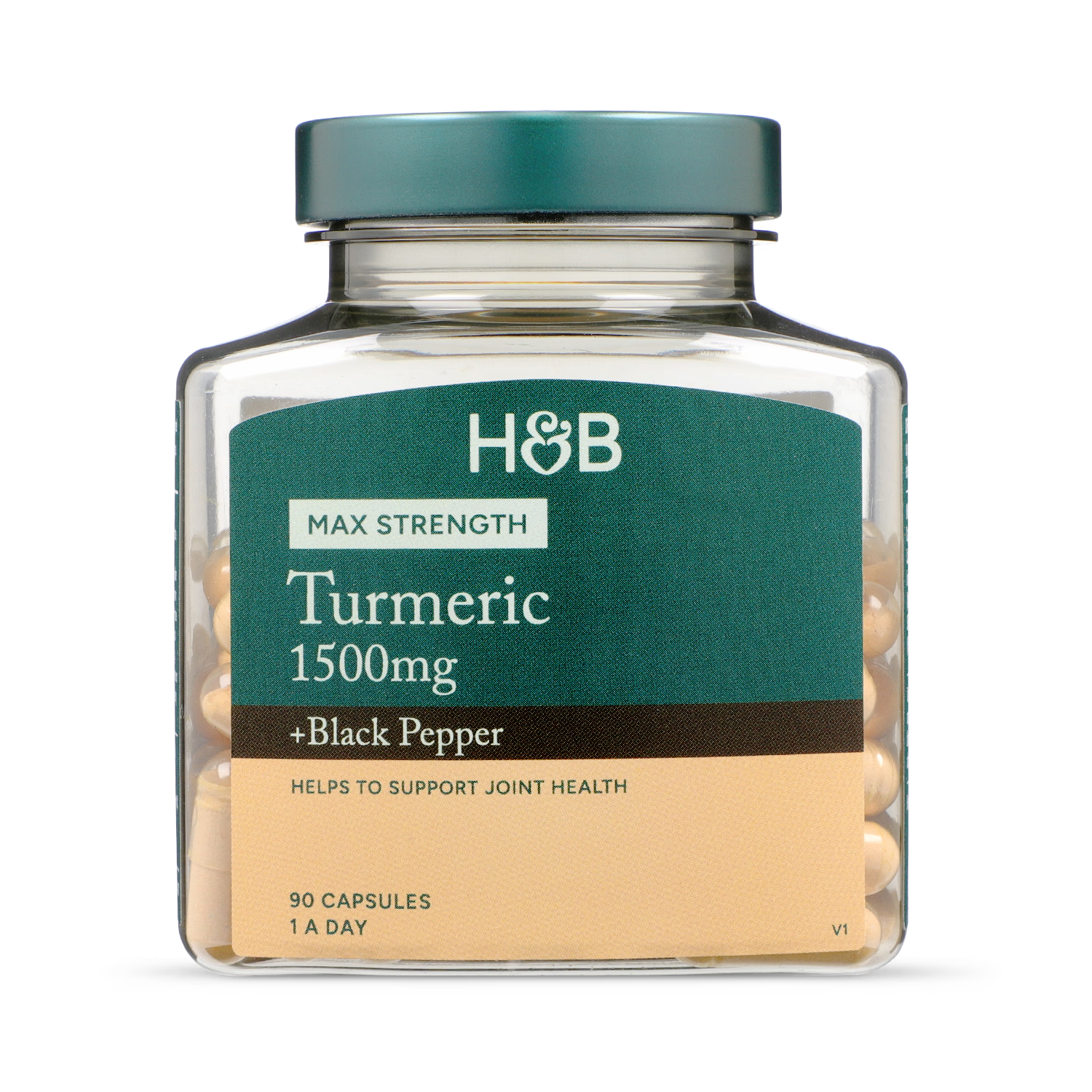 Holland & Barrett Turmeric capsules 1500mg + Black Pepper 90 count, UK version