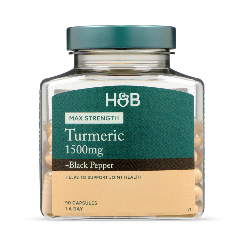 Holland & Barrett Turmeric capsules 1500mg + Black Pepper 90 count, UK version