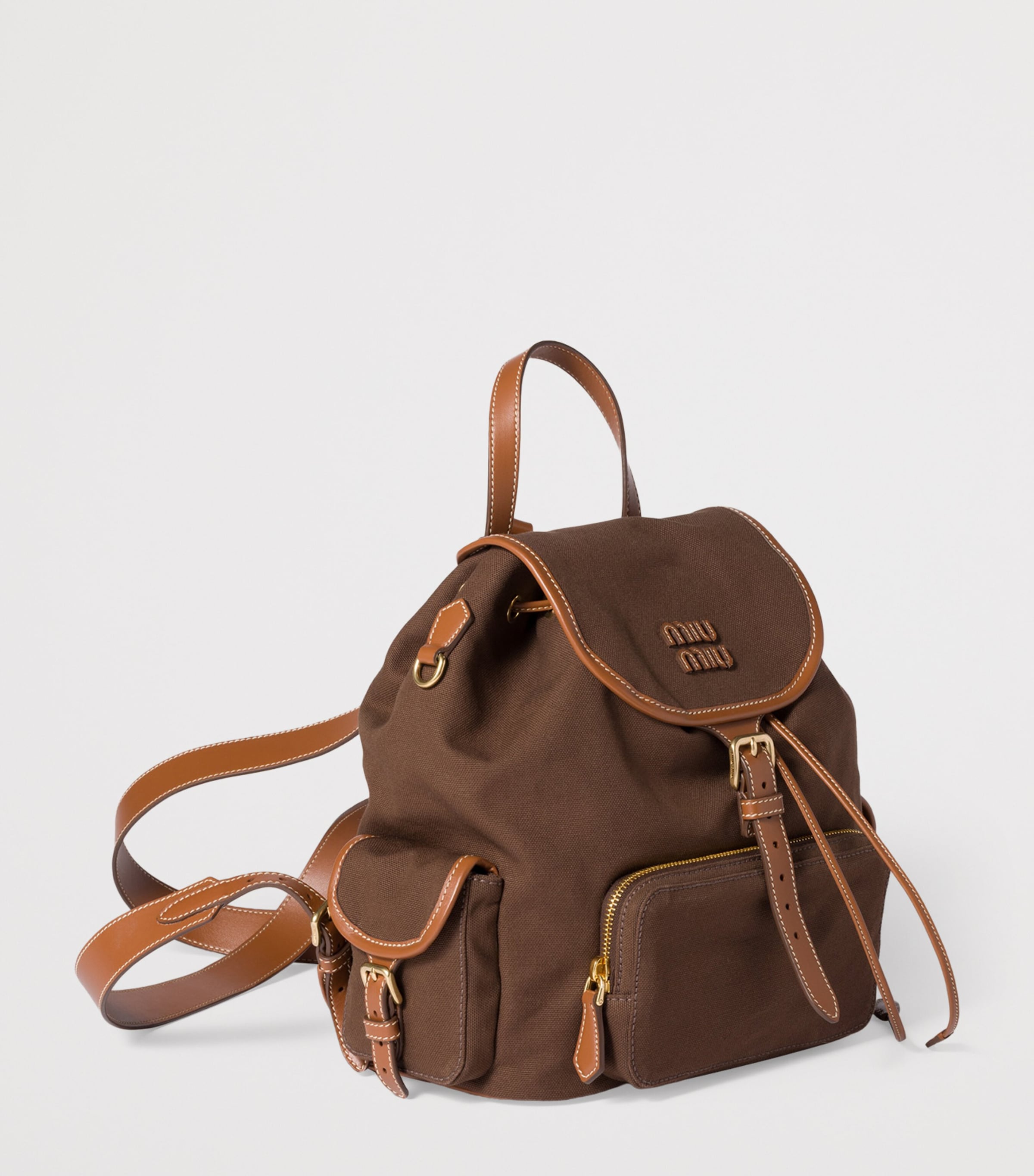 Miu Miu leather canvas backpack 29.5cm - British product