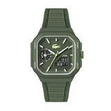 Lacoste Octagonal Watch green dial silicone strap, imported from the UK