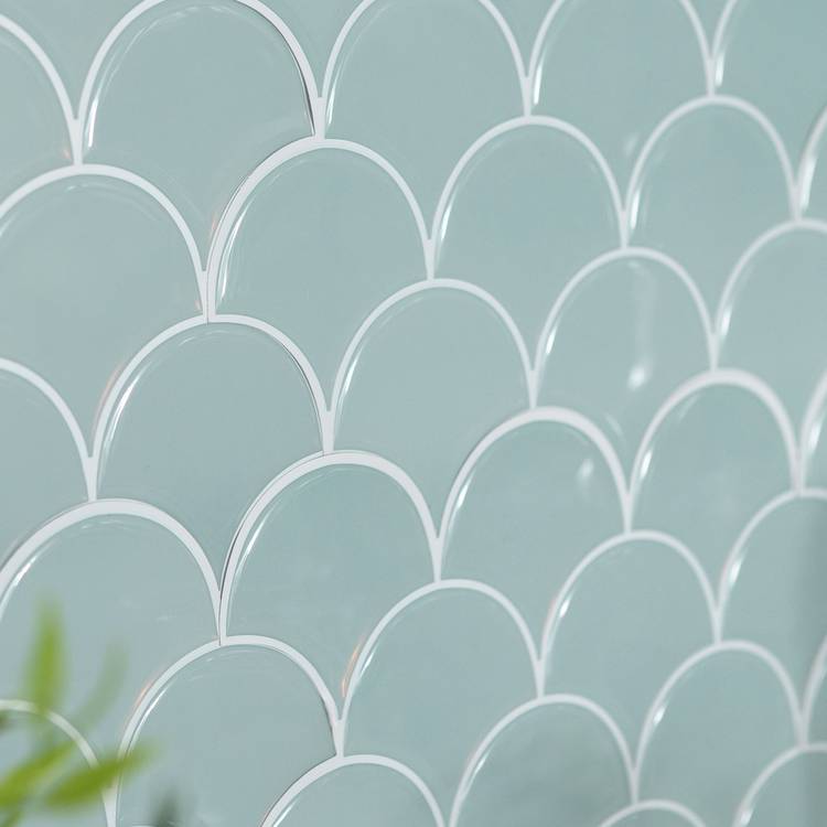 In Home self-adhesive blue wall tiles pack of 4, UK version