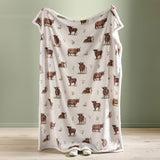 Catherine Lansfield highland cow throw white 270x130cm (British brand)
