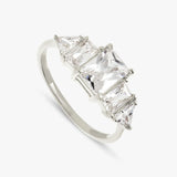 Revere Sterling Silver Cubic Zirconia Trillion Ring - Large