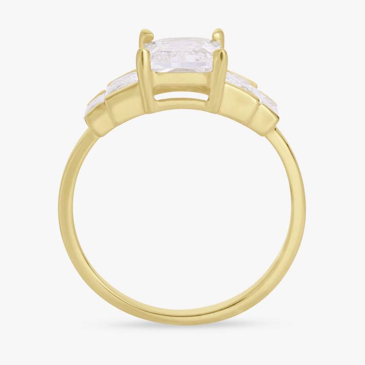 Revere gold plated cubic zirconia fashion ring large - British product