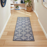 Think Rugs flatweave runner coral floral blue 61x170cm - British product